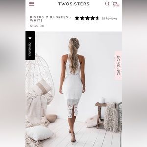 TwoSisters Rivers Midi Dress- White